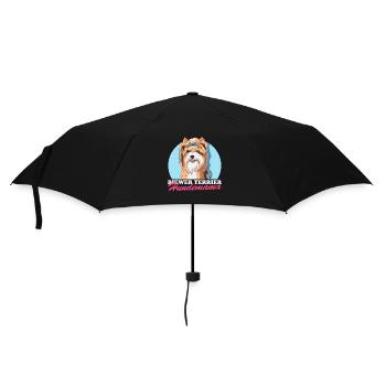 Biewer Terrier Hundemama Hundebesitzer Geschenk - Regenschirm (klein) - Schwarz - Vorne