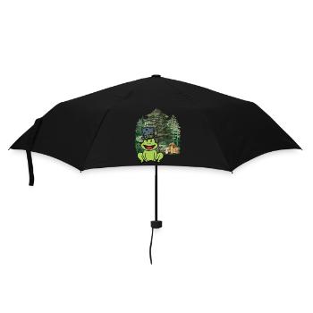 Habitant de la forêt, crapaud, chapeau, grenouille, animaux de la forêt, enfant - Parapluie standard - noir - Devant