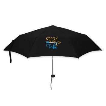 Down Syndrome Awareness Blue Yellow Ribbon T21 - Umbrella (small) - black - Front