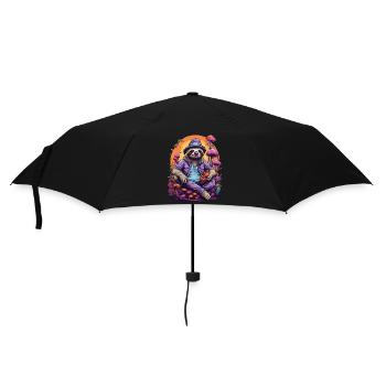 Paresseux Art psychédélique Goa Trance forêt champignons - Parapluie standard - noir - Devant