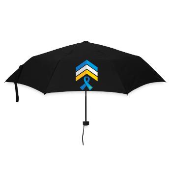 T21 Ribbon - Down Syndrome Awareness Month, Rock - Umbrella (small) - black - Front
