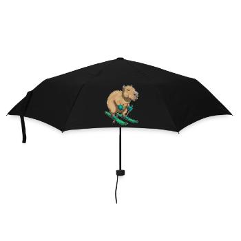 capybara, skieur, skieur, sports d’hiver - Parapluie standard - noir - Devant