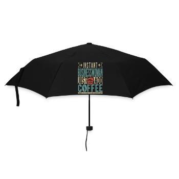 Instant-Geschäftsfrau Fügen Sie einfach Kaffee hinzu - Regenschirm (klein) - Schwarz - Vorne