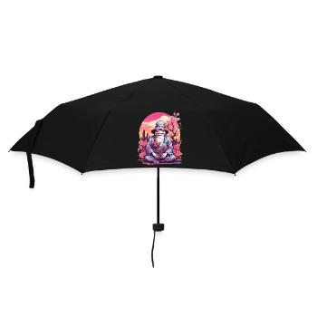 Asia Frog Streetwear Aesthetic Design - Umbrella (small) - black - Front