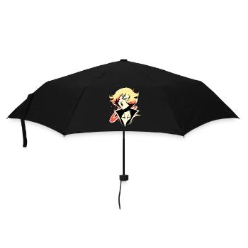 Singendes Mädchen: Oh Baby, für dich - Regenschirm (klein) - Schwarz - Vorne