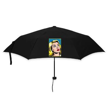 Cartoon Pop Art : Femme blonde en action - Parapluie standard - noir - Devant