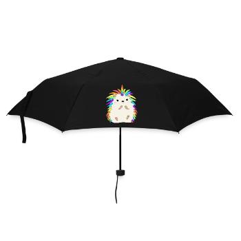 Rainbow Hedgehog Unicorn Funny Pet Animal Lover - Regenschirm (klein) - Schwarz - Vorne