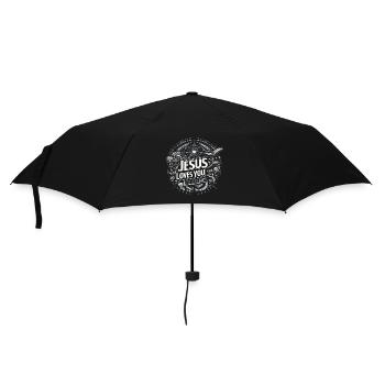 Jesus Loves You – Circle Design - Umbrella (small) - black - Front