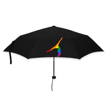 Handstand in rainbow - Umbrella (small) - black - Front