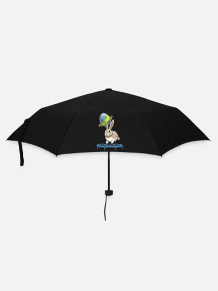 Hase Ostern Fitness - Regenschirm (klein) - Schwarz