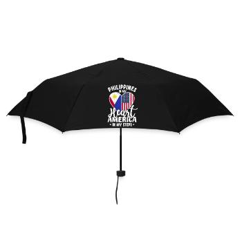 Filipino American Geschenk - Regenschirm (klein) - Schwarz - Vorne