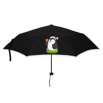Penguin Christmas Santa Hat - Umbrella (small) - black - Front
