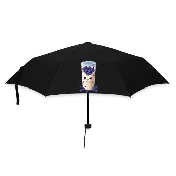 Blaubeeren Niedlicher Milchshake Kawaii Spaß - Regenschirm (klein) - Schwarz - Vorne