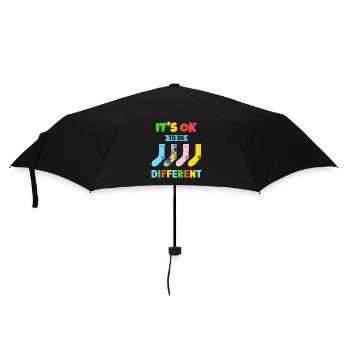 It's Ok to be Different with colorful Socks - Umbrella (small) - black - Front