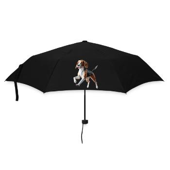 3D Geometric Origami Beagle Dog - Umbrella (small) - black - Front