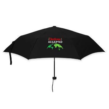 Welt Weltkarte Weltreise - Regenschirm (klein) - Schwarz - Vorne