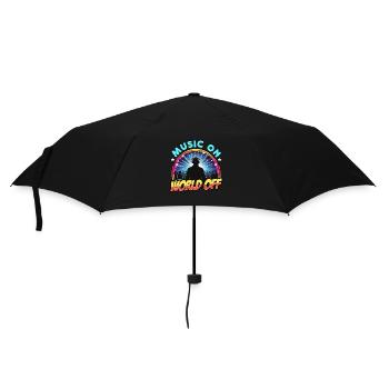 Disc Jockey Music On World Turntable Disc Jockeys - Umbrella (small) - black - Front