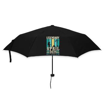 April 2021 Jubiläumsgeschenk, Jahrgang April 2021 - Regenschirm (klein) - Schwarz - Vorne