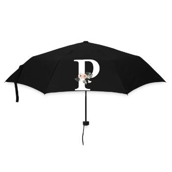 Tropical Floral Letter P - Umbrella (small) - black - Front