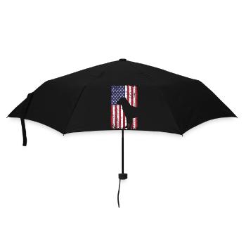 Chien Rottweiler avec drapeau des États-Unis - Parapluie standard - noir - Devant