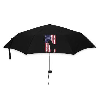 Chien Cocker Spaniel avec drapeau des États-Unis - Parapluie standard - noir - Devant