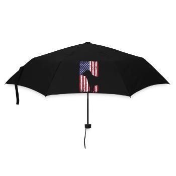 Labrador Retriever Dog with USA Flag - Umbrella (small) - black - Front