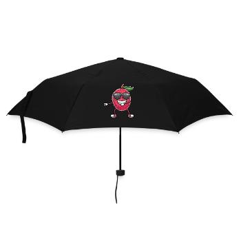 Tanzende Litschi Mit Sonnenbrille Litschis - Regenschirm (klein) - Schwarz - Vorne