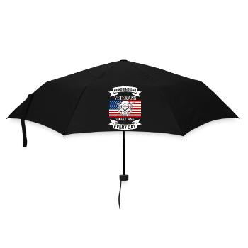 Wir ehren unsere Veteranen, heute und jeden Tag. - Regenschirm (klein) - Schwarz - Vorne