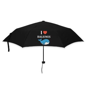 Baleines bleu Amour baleine - Parapluie standard - noir - Devant