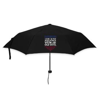 Livin in der Neuen Welt Alte Seele - Regenschirm (klein) - Schwarz - Vorne