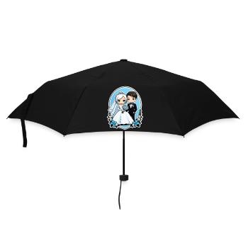 Just Married - Zur Hochzeit - Regenschirm (klein) - Schwarz - Vorne