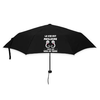 Humour ver de terre - Parapluie standard - noir - Devant