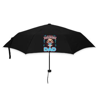 Mein Erster Vatertag als Papa 2024 - Dad - Regenschirm (klein) - Schwarz - Vorne
