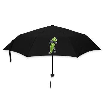 Dancing okra with sunglasses okra - Umbrella (small) - black - Front