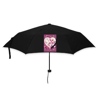 Papercut Heart Landscape - Umbrella (small) - black - Front