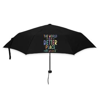 The world is more beautiful with you - Umbrella (small) - black - Front