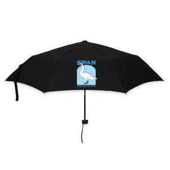 Schwan Schwäne Schwanenliebhaber Geschenk - Regenschirm (klein) - Schwarz - Vorne