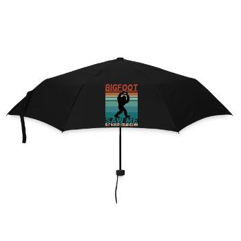 Bigfoot lustiger Spruch Retro Background - Regenschirm (klein) - Schwarz - Vorne