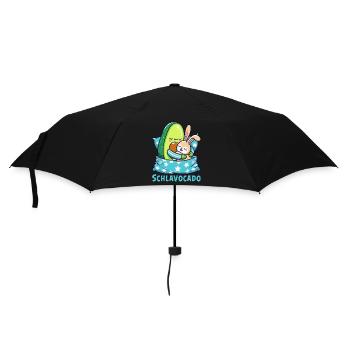 Schlavocado Schlafshirt Nachthemd Pyjama Schlafanz - Regenschirm (klein) - Schwarz - Vorne