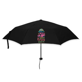 Lebensfreude Farbenfrohe Botschaft - Regenschirm (klein) - Schwarz - Vorne