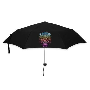 Fantasy Drache Anime Drachenkopf Mythisches Reptil - Regenschirm (klein) - Schwarz - Vorne