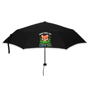 Happy Earth Day fox forest wild animal animal protection - Umbrella (small) - black - Front