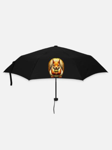 Eichhörnchen - Regenschirm (klein) - Schwarz