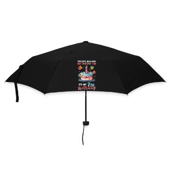 7. Geburtstag 7 Jahre alt Geschenkidee Geschenk - Regenschirm (klein) - Schwarz - Vorne