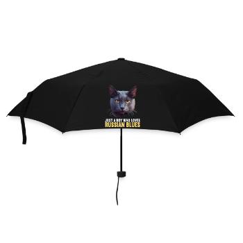 Chat bleu russe Russisch Blau Katze - Parapluie standard - noir - Devant