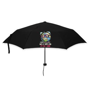 Heats Up Earths Down Lets Turn It Around - Umbrella (small) - black - Front