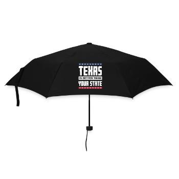 Texas Ist Besser Als Dein Staat - Regenschirm (klein) - Schwarz - Vorne