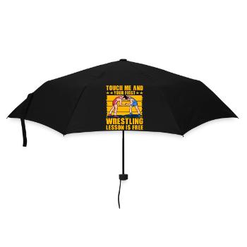 Berühre mich und deine erste Wrestling-Stunde ist kostenlos - Regenschirm (klein) - Schwarz - Vorne