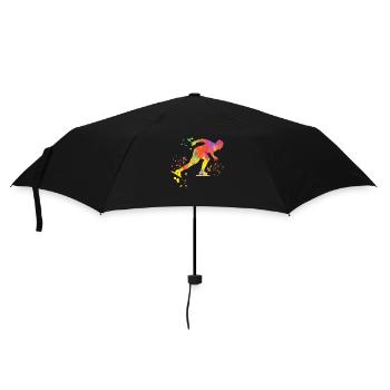 Eisschnellläufer Sportlerin Eisschnelllauf - Regenschirm (klein) - Schwarz - Vorne