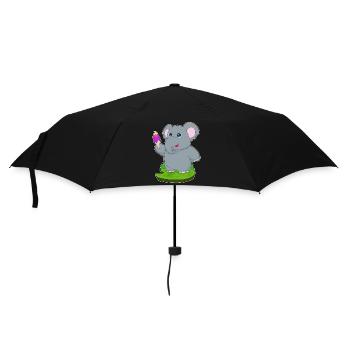 Elefant Waffeleis - Regenschirm (klein) - Schwarz - Vorne
